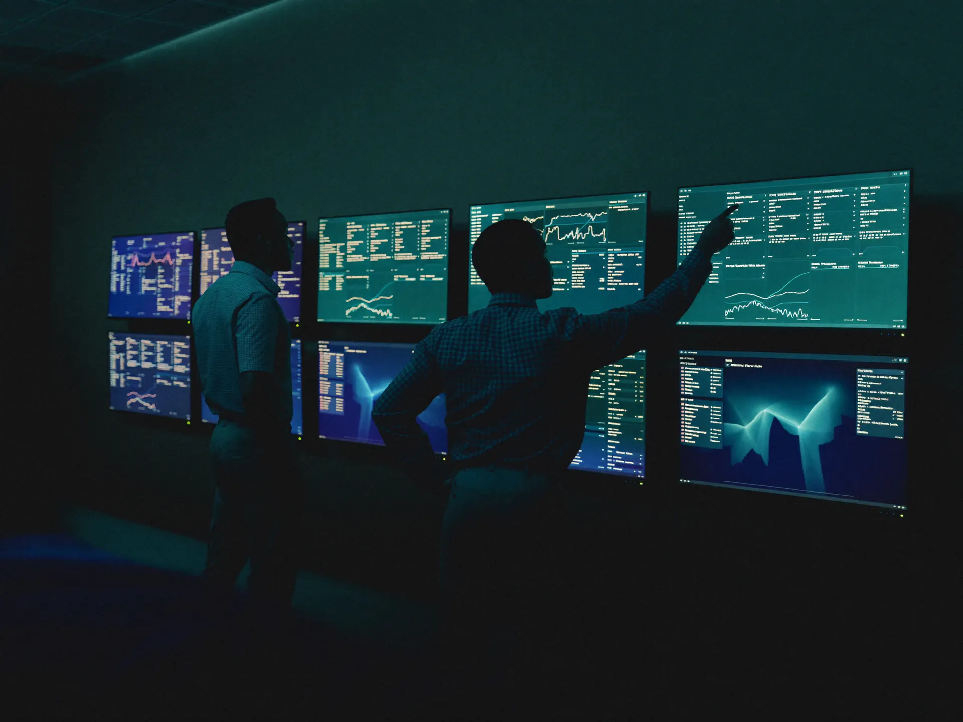 Engineers monitoring systems in the AAG Cloud Connect operations centre